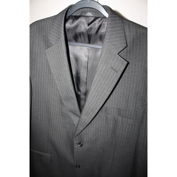 Haggar Men's Blazer Suit Jacket Black & Stripped Size 46L Classic Fit - Picture 4 of 11
